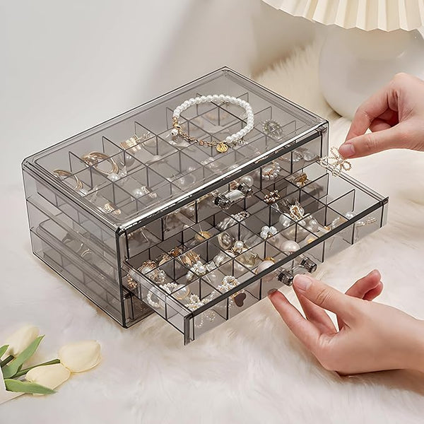 Three Drawer Transparent Acrylic Jewellery Organizer