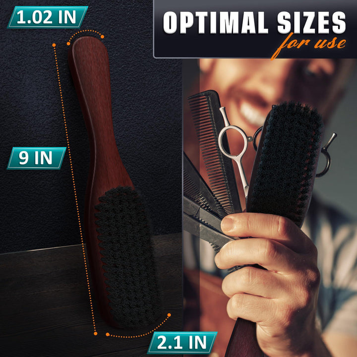 Boar Bristle Beard Brush for Men – 9 Soft Boar Bristle Hair Brush for Slick Back Beards & Mustaches – Ergonomic Handle Non Slip Grip Durable Design Thoughtful Gift for Grooming Enthusiasts